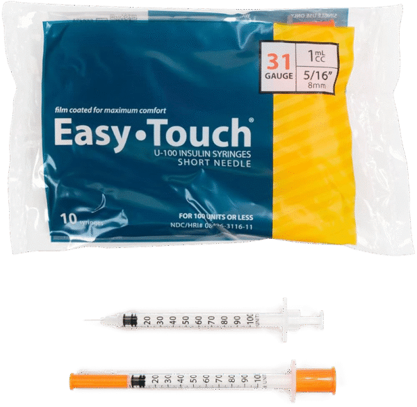 Insulin Syringes, 31 Gage - Bag of 10